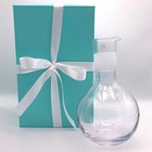 New - Tiffany   Co  Diamond Point Lead Crystal Decanter Clear Wine Carafe W  Box