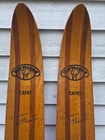 Vintage Wooden Waterskis Water Skis Red Northland Capri Witherell Measures 72 