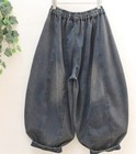 Womens Jeans Denim Baggy Drop Crotch Harem Wide-leg Pants Loose Casual Trousers
