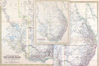 Map New South Wales Victoria Queensland By Johnston Royal Atlas Original 1869