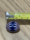 African Trade Bead Vintage Antique Venetian Glass 6 Layer Blue Chevron 25x25mm