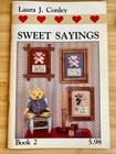 1985 Folk Heart Designs Sweet Sayings Book 2 Cross Stitch Booklet Laura Conley