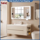 90cm Dimmable Led Lighted Medicine Cabinet Mirror Wall-mounted Bathroom Cabine