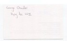 George Chandler Signed 3x5 Index Card Autographed Wwii Pilot Flying Ace