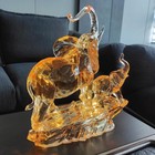 Acrylic Elephant Statue Mother And Baby African Elephant Figurine Home Decor