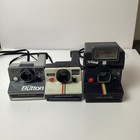 Vintage Polaroid Land Camera Lot The Button 1000 Onestep Plus Q-light Flashas-is