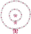 Colorful Butterfly Jewelry Set  Adjustable Necklace   Bracelet For Little Girls