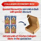 Collagen Economy Box  100 Pk  150 Units  6 Inches Natural Collagen Sticks