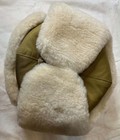 Soviet Wwii Winter Ushanka Hat  White Fur  Cotton Top