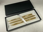Vintage 1970s Papermate Gold Pen   Pencil Set In Box