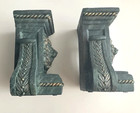 Lion Bookends Pair     Heavy Set With Gold Accents