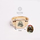 14k Gold Pet Portrait Ring  Personalized Pet Signet Engraved  Cat Dog Print