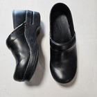Dansko Shoes Womens 37 Professional Slip On Comfort Clogs Black Leather