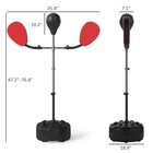 Soozier 3-in-1 Boxing Bag With Stand  Speed Bag With 2 Target Arms  Black