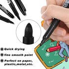 Thenshop 100 Pack Black Permanent Markers Fine Point Waterproof Multi-surface