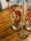 Vtg Complete Set Of 4 1985 Chipmunks Glasses Alvin Simon Theodore And Chipettes