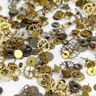 100 Tiny Watch Gears 2-5mm Silver Gold Steampunk Flat Part Wheel Watchmaker Lot