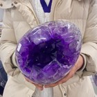 12 34lb Natural Amethyst Geode Quartz Cluster Crystal Specimen Energy Healing