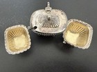 Antique Sterling Silver Mustard Set Marked Hb English Hallmarks