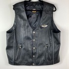 Harley Davidson 100th Anniversary Leather Jacket Vest Mens X-large Xl - Euc