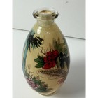 Vintage Chinese Inside Painted Glass Snuff Bottle Bird Bamboo Floral With Box