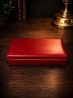 Vintage Alfred Dunhill Red Leather Cigar Box Wood Interior 10 x5 x2 5 