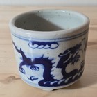 Anitque 19th Century Chinese Dragon Censer - Blue And White Incenser Burner Qing
