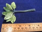 Vintage Green 1 1 4  Velvet Leaves 12pc Bunch Millinery Artificial Leaf Lot C6a