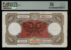 Albania 20 Franga 1939 Pmg 25 P 7 Series B12 Italian Occupation Wwii