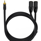 Lokeke Xlr To 3 5mm Y Splitter Adapter Cable  Trs Stereo Male To Dual Xlr Male I