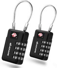 2 Pack Tsa Approved Travel Luggage Locks 4 Digit Combination Metal Cable