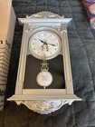 Japan Disney Mickey   Minnie Full Of Smiles Antique Clock Silver Pendulum 16   