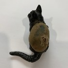 Antique 1800   s Cast Iron Cat Sewing Pin Cushion Filled With Wood Shaving Vintage