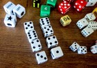 Vintage Dice Lot Of 68 Random Games Different Sizes Colors Parts Replacements