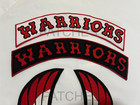 Large Warriors Sew On   Iron On Embroidered Patche Motorbike Vest Jacke Set Of 3
