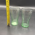 Vintage Coca Cola Coke Brand Genuine Green Glass 6oz Set Of 2   3 