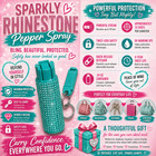 Sparkly Rhinestone Pepper Spray Keychain     Custom Self-defense Accessory