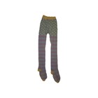 Girls Footed Tights Size 8-10 Blue Purple Yellow Striped Cotton Blend