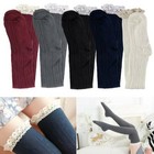 Women Winter Warm Cable Knit Over Knee Long Boot Thigh-high Socks Leggings