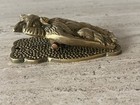 Vintage Solid Brass Horned Owl Wall Mounted Paper Memo Holder Clip