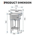 Stainless Steel Commercial Freestanding Single Bowl Kitchen Utility Sink
