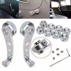 Set Window Winder Crank Manual Door Handle Knob Silver Billet Aluminum Universal