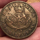 1852 Canadian Provinces Bank Of Upper Canada One Half Penny Token - Vf