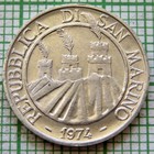 San Marino 1974 1 Lira  Ant - Animals Series Aluminum Unc Yes We Combine Postage