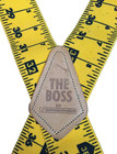 The Boss Yardstick Suspenders 2  X-back Yellow Elastic Leather Liar s Vintage 