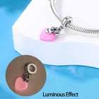 Kunsir Sterling Silver Heart Charms For Bracelets  Pink Love Pendant Diy Gifts