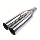 Universal Weld-on Dual Exhaust Tip - 19 Inch Stainless Steel U-type Tailpipe  