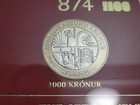 874-1974 Iceland 1100th Anniversary Of Settlement Sterling Silver Coin Set 1 5oz