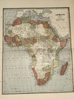 Large Antique 1884 Map Of Africa 13 5   x22   