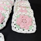 Lot Of 19 5    Finished Crochet Granny Squares 3d Floral Pink White Green